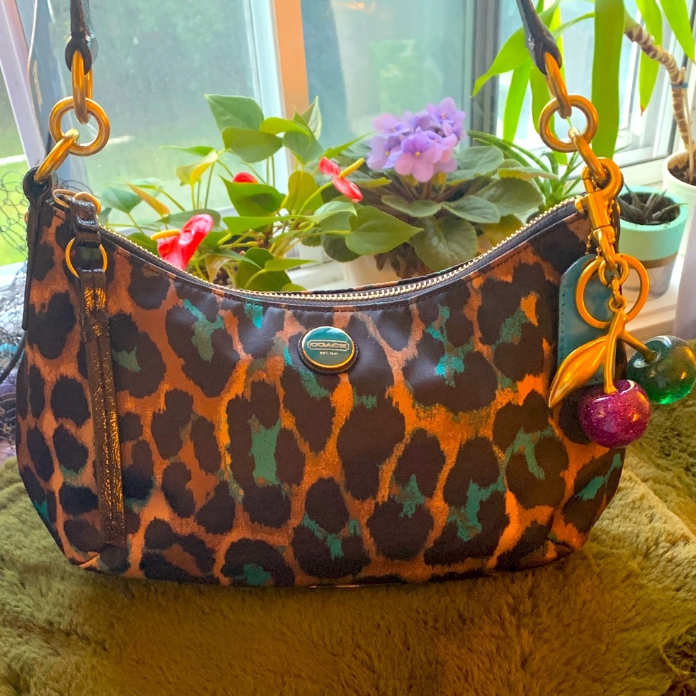 Coach Satin Ocelot Shoulder Bag